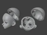 BJD head cute doll face happy and unhappy-4