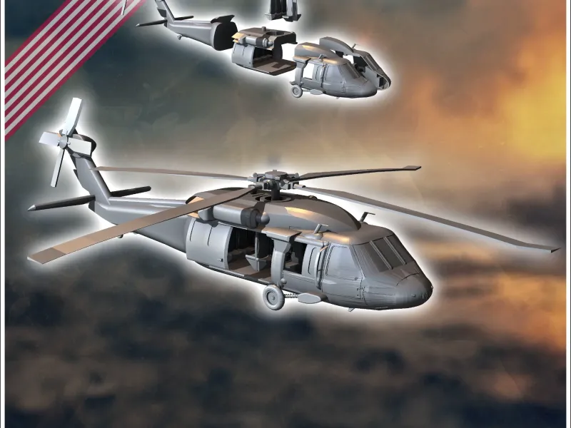 طائرة هليكوبتر هجومية أمريكية من طراز سيكورسكي UH-60 بلاك هوك (3) -
