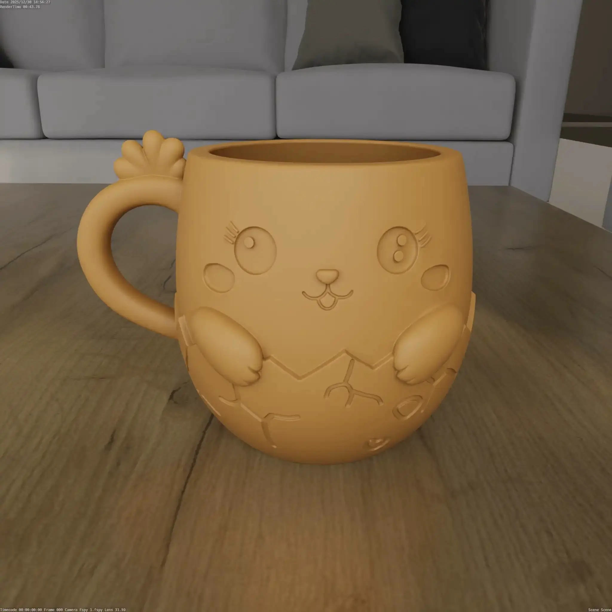 Cute Chick in Cracked Egg Mug Planter STL 3D Print