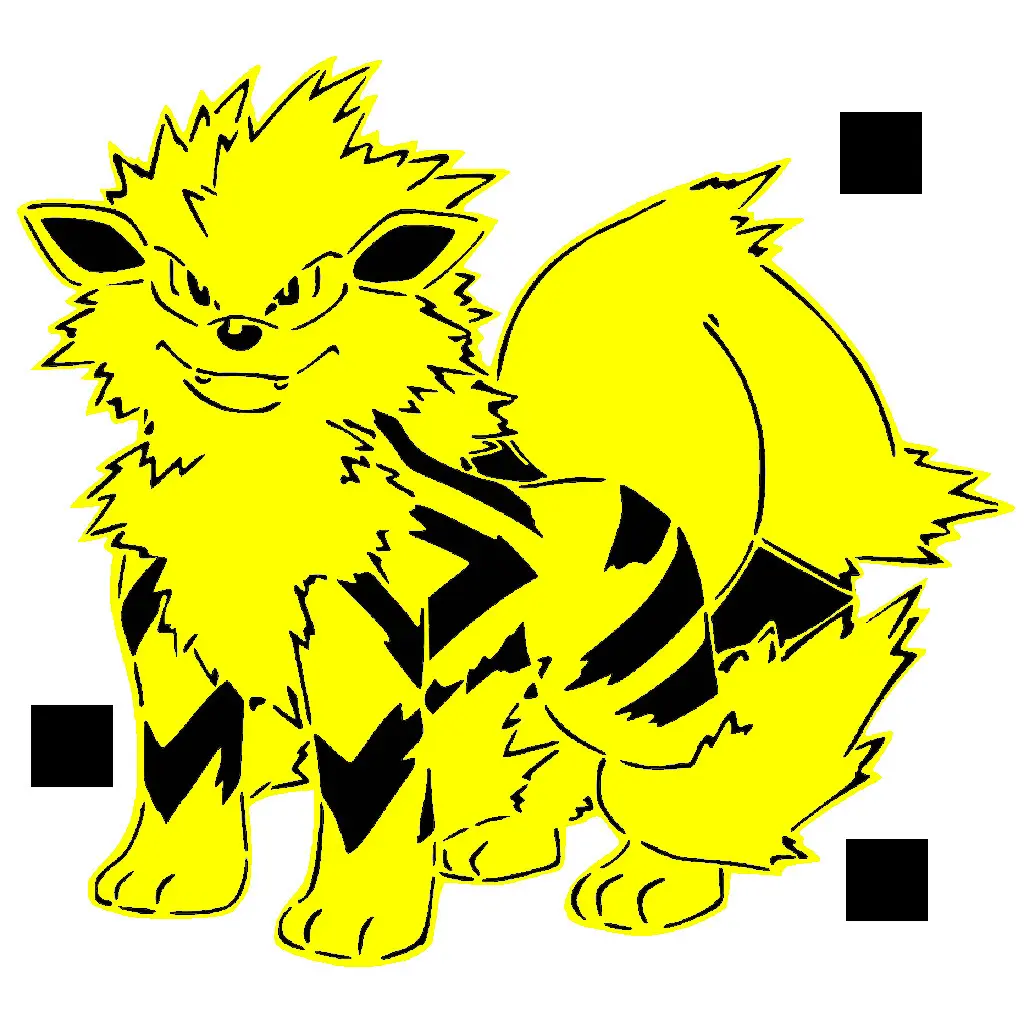 Free Digital Art STL Download - 059 Arcanine stencil + 2Dby SMT_M 🦊