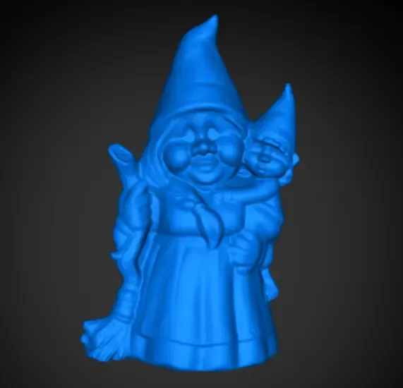 Garden Gnome with Baby and Broom