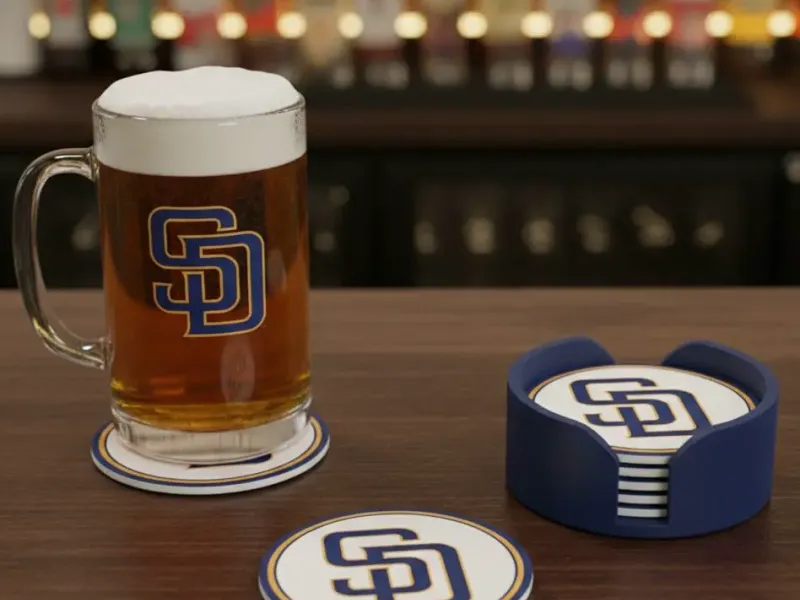 PADRES COASTERS AND HOLDER