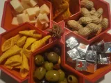 Hexagonal Appetizer Tray with Toothpick Holder-0