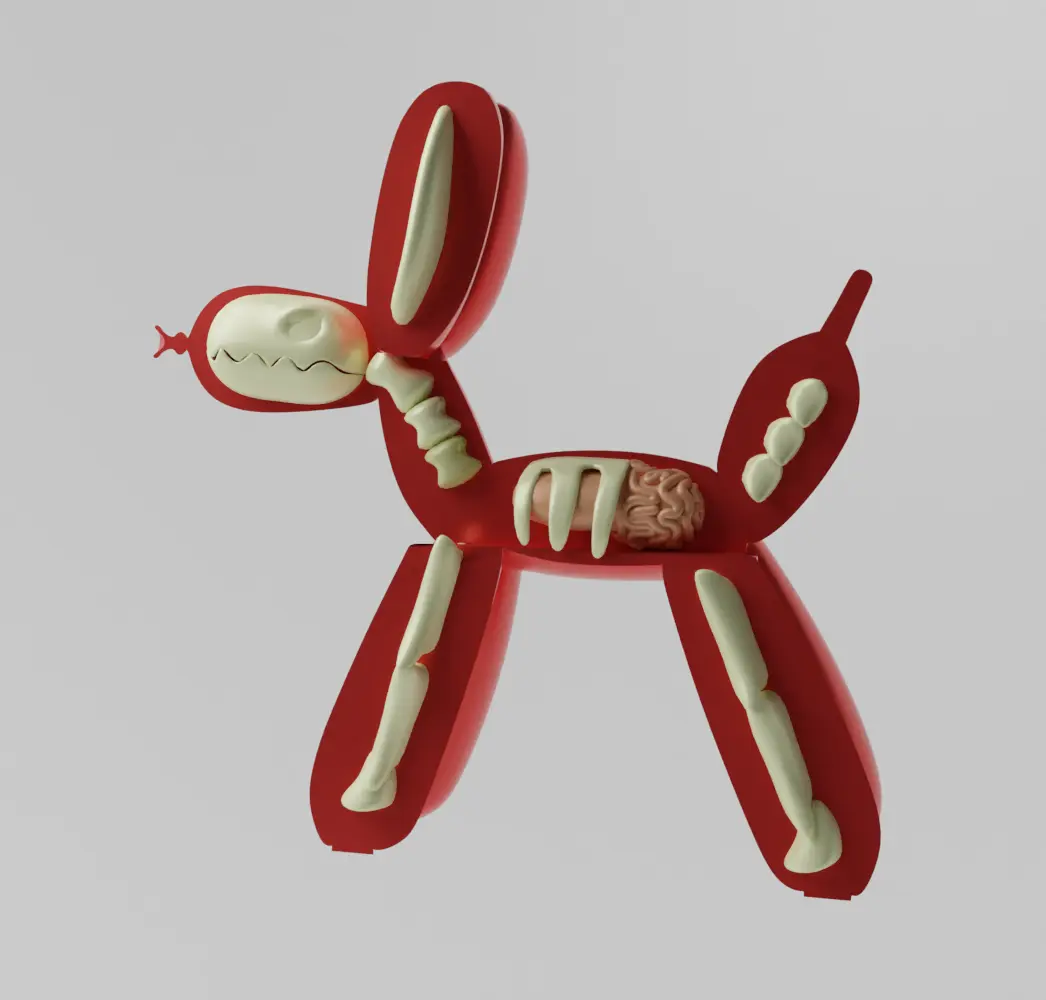 Balloon Dog Flayed Open Dissected Art Toy Fan Art