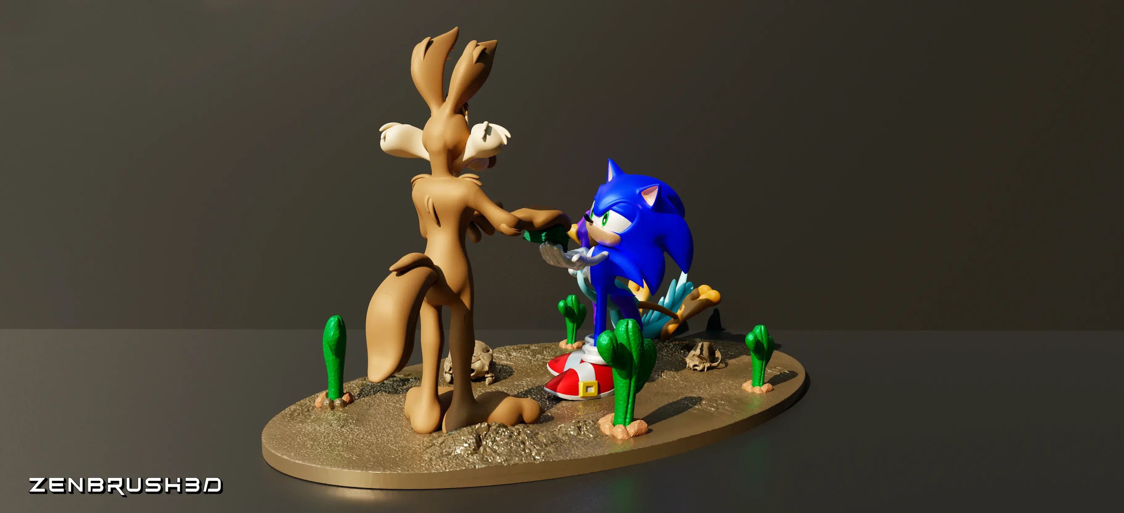 SONIC , EL COYOTE Y EL CORRE CAMINOS - LOONEY TUNES 3D PRINT