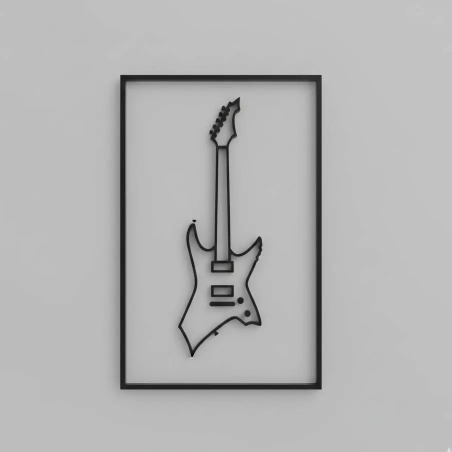 Cuadro de arte lineal "Guitarra de Eddie" - Stranger Things