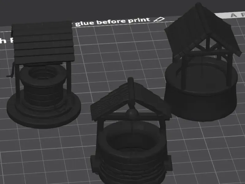 Water well miniature asset for tabletop games