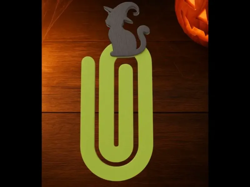 HALLOWEEN GIANT paperclip black cat