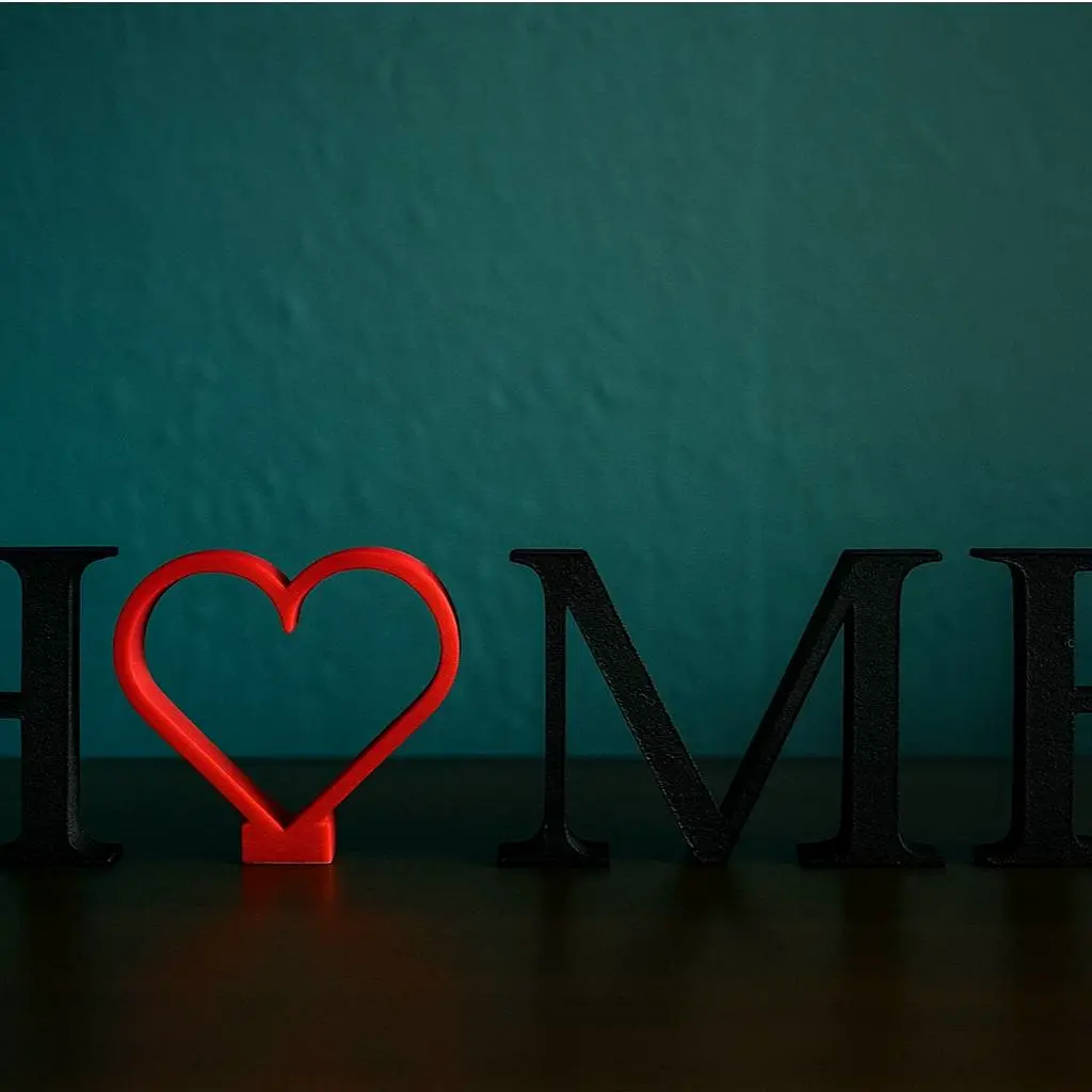 HOME Sign with Heart – Decorative 3D Print