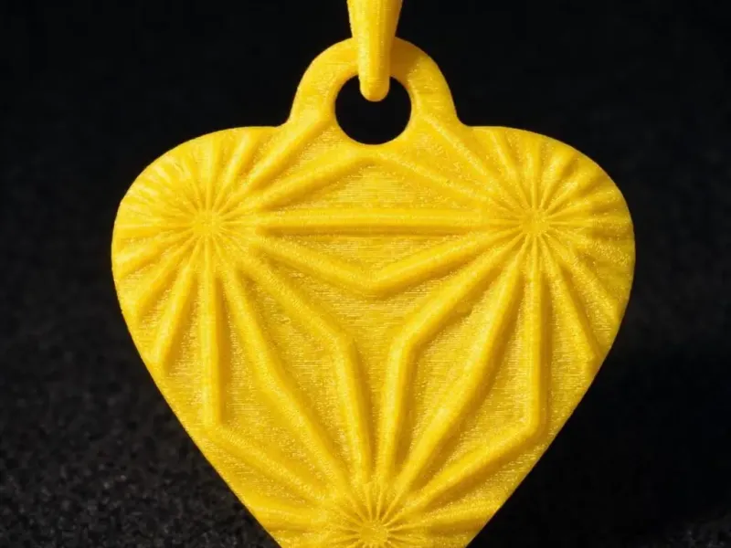 Modern Geometric Pattern Heart Pendant