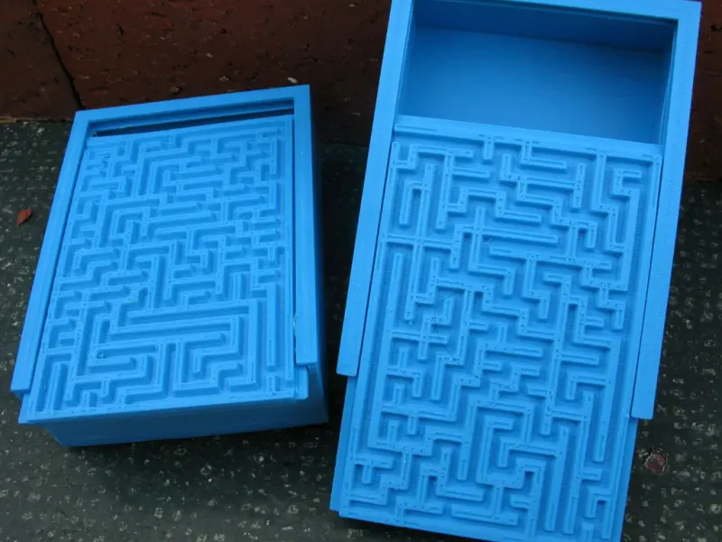 Box with Decorative Mazes   