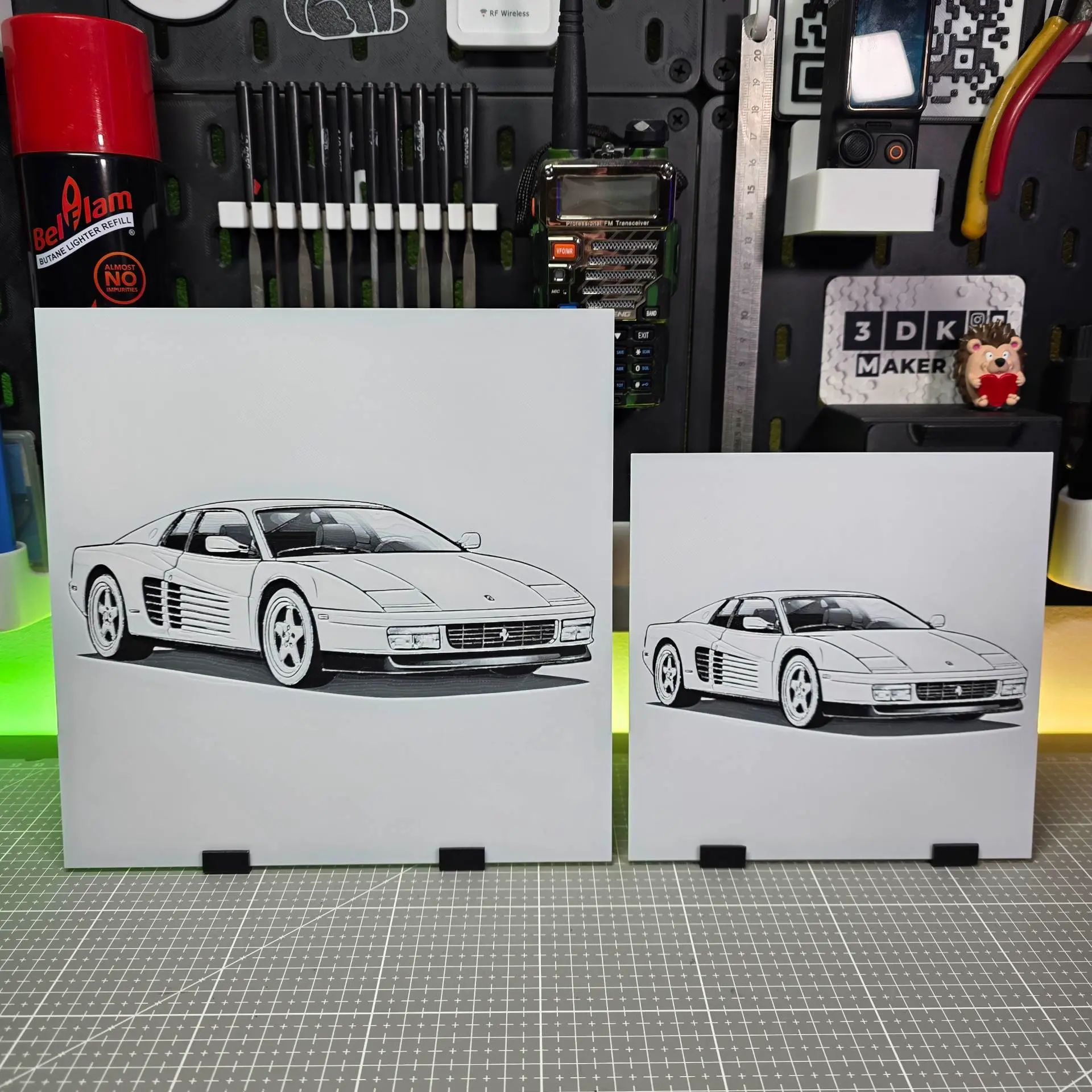 Ferrari Testarossa - Hueforge - 3 Colors