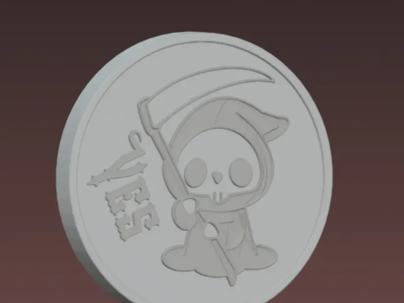 Yes or No Coin, With Grim Reaper and Plague Doctor