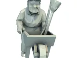 Man Pushing Wheelbarrow Low Poly-5