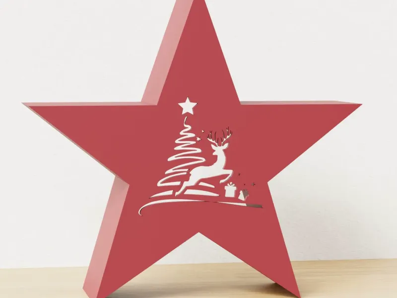 Christmas star with reindeer