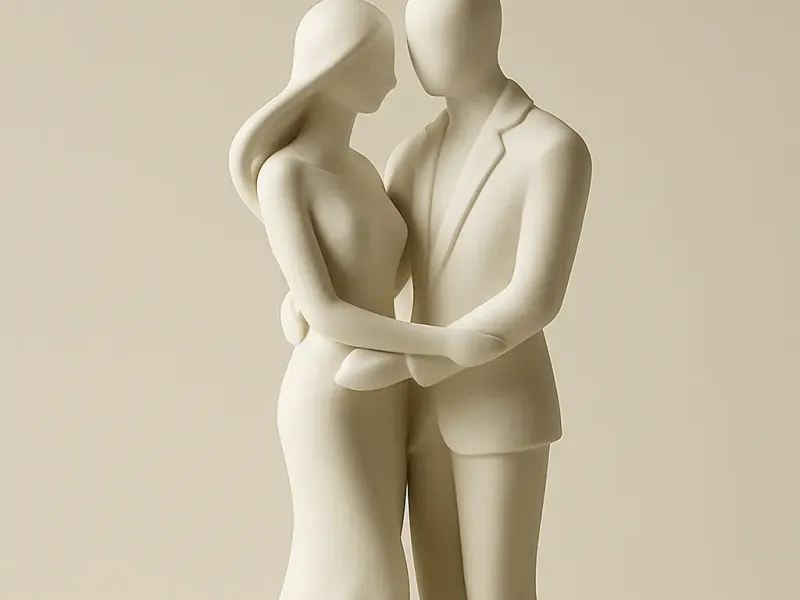 Romantic couple statue