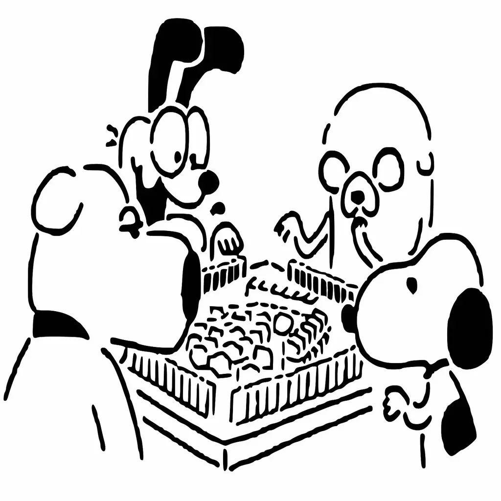 Dogs playing scrabble stencil