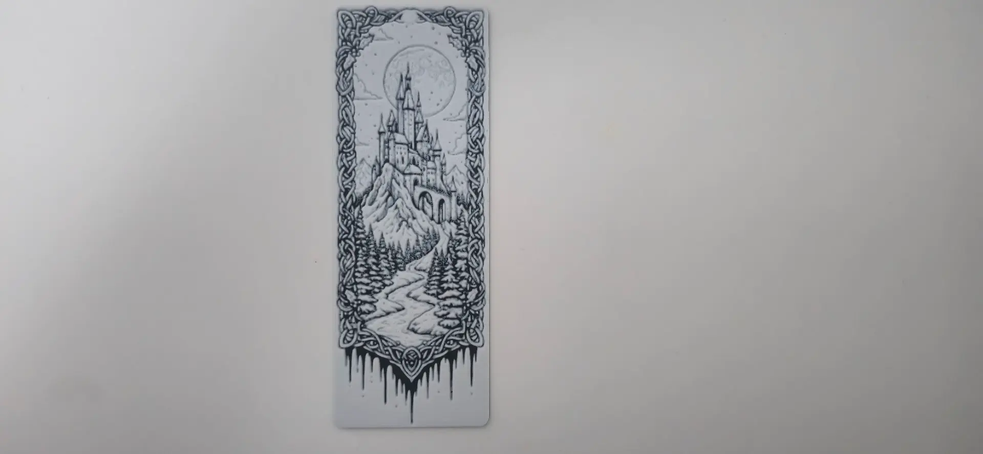 Winter Castle Snowy Forest Bookmark