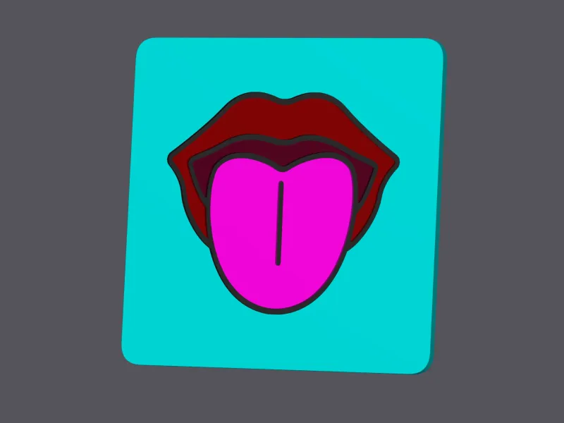 Tongue - Square Coasters with holder