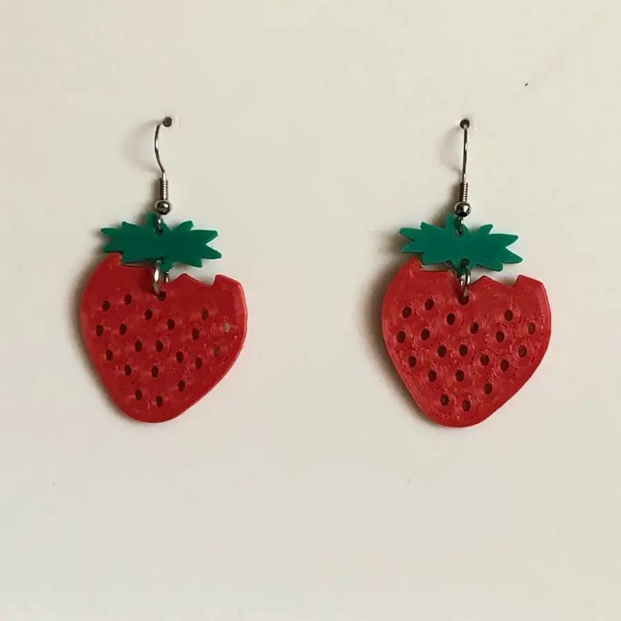 Earring Strawberry fresa frutilla frutillita colgante