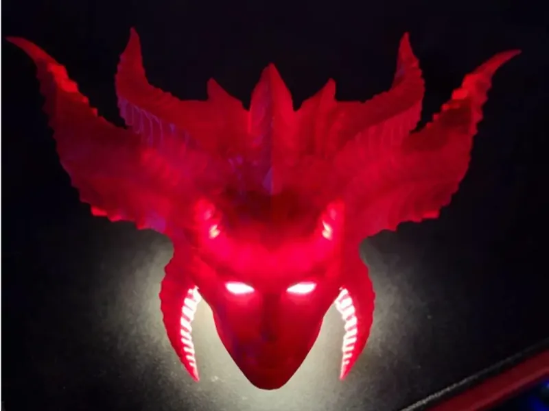Lilith (Diablo IV) LED Hollow Demon Bust | Glowing Display