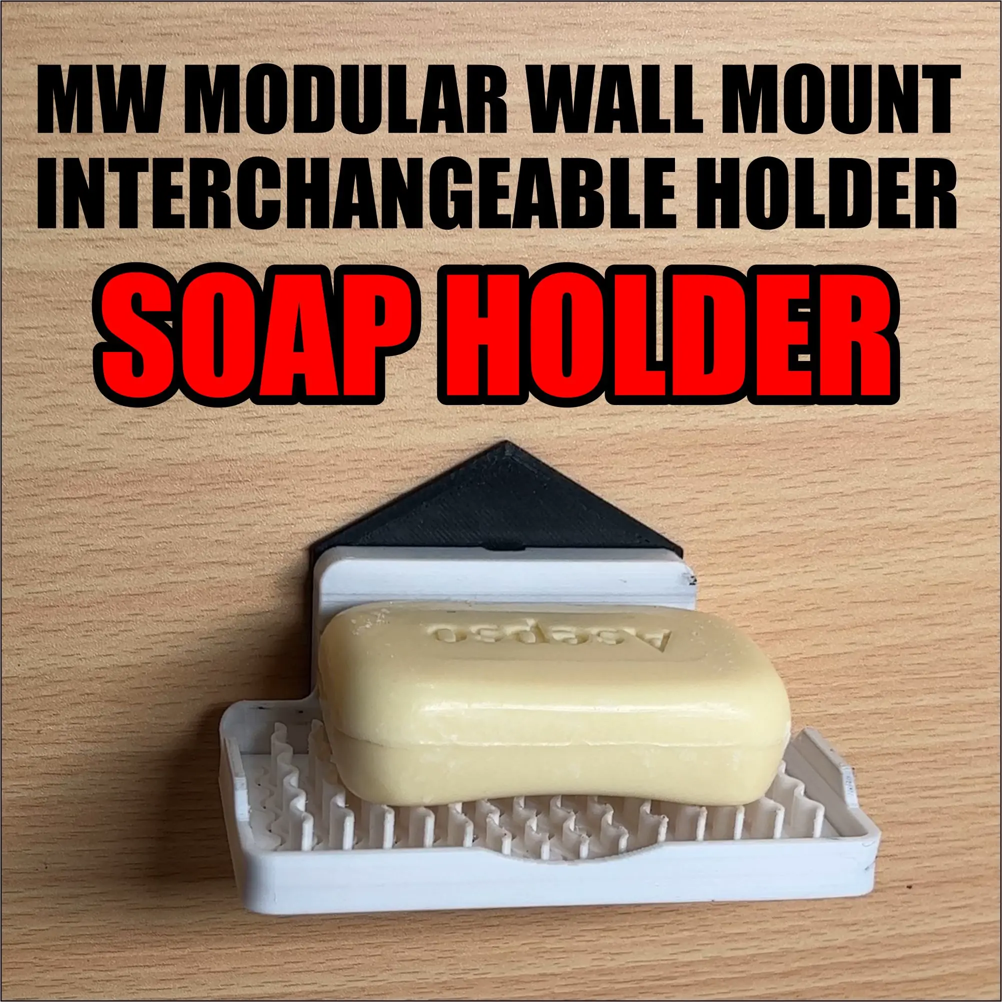 MW Modular Wall Mount Soap Holder Interchangeable Hanger