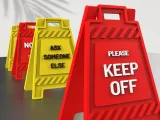 Funny Office Desk Signs, 3D Mini Floor Sign Set, 4 pcs.-4