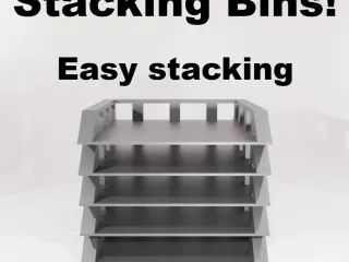 Stacking storage bins/shelves easy stacking and simple desig