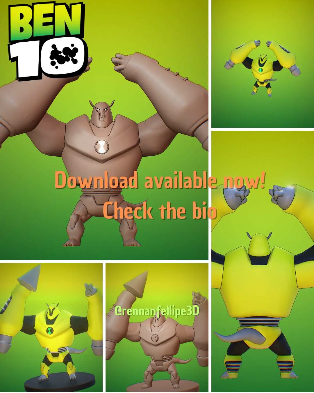 Armodrillo 3D Model - Easy Print Ben 10 Alien (Version 1.0)