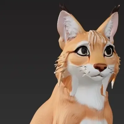 Lynx cat sculpture from ai