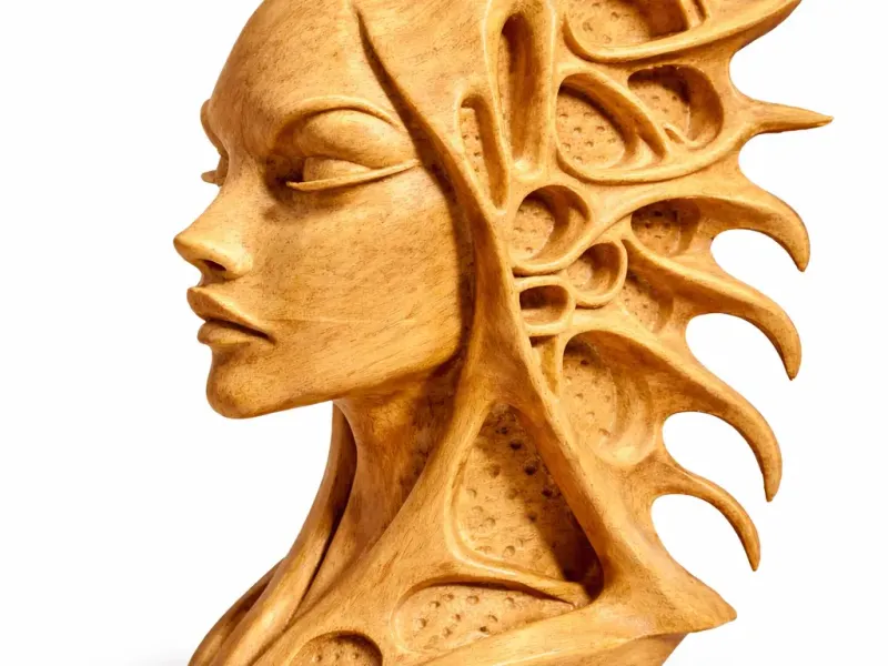futuristic woman bust