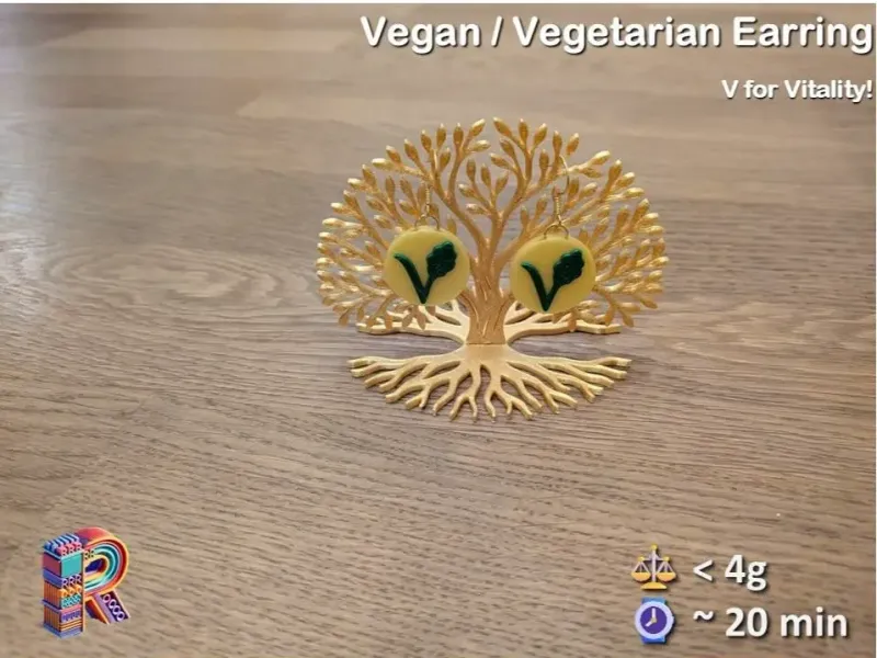 🌿 V for Vitality – Playfully Vegan Earrings