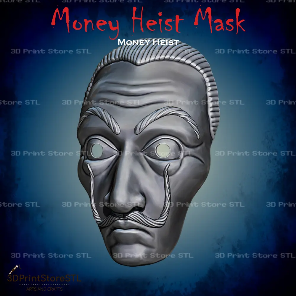 Hesit Mask Cosplay STL Download - Dali Mask Cosplay Money Heist - STL Fileby 3D ...