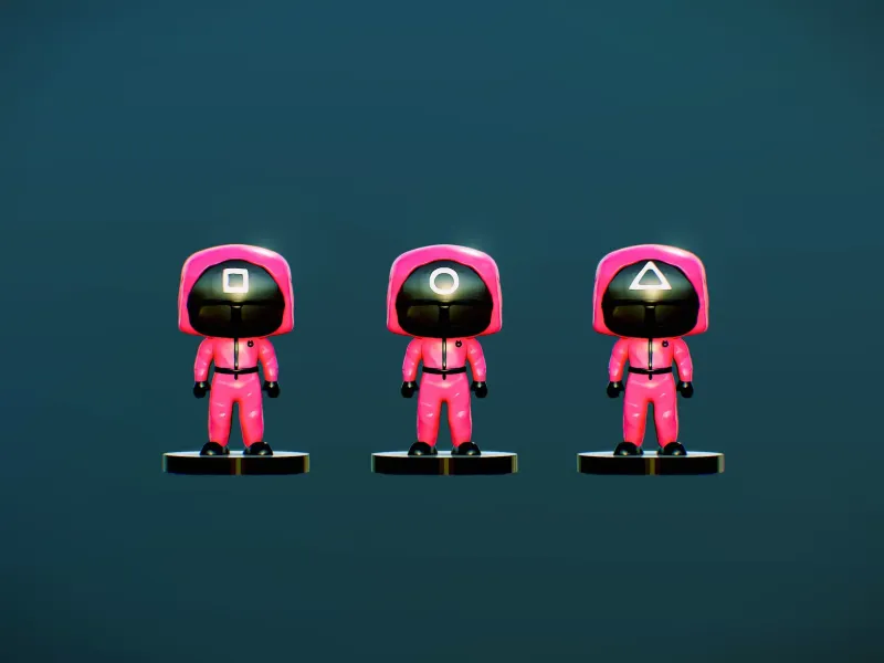 FUNKO POP STYLE SQUID GAME RED SOLDIERS