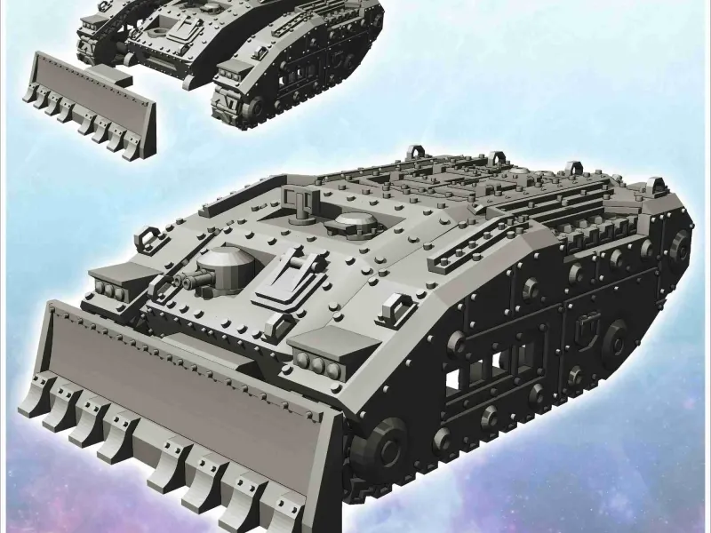 Imperial Raptor tank with front blade (infantry transport ve