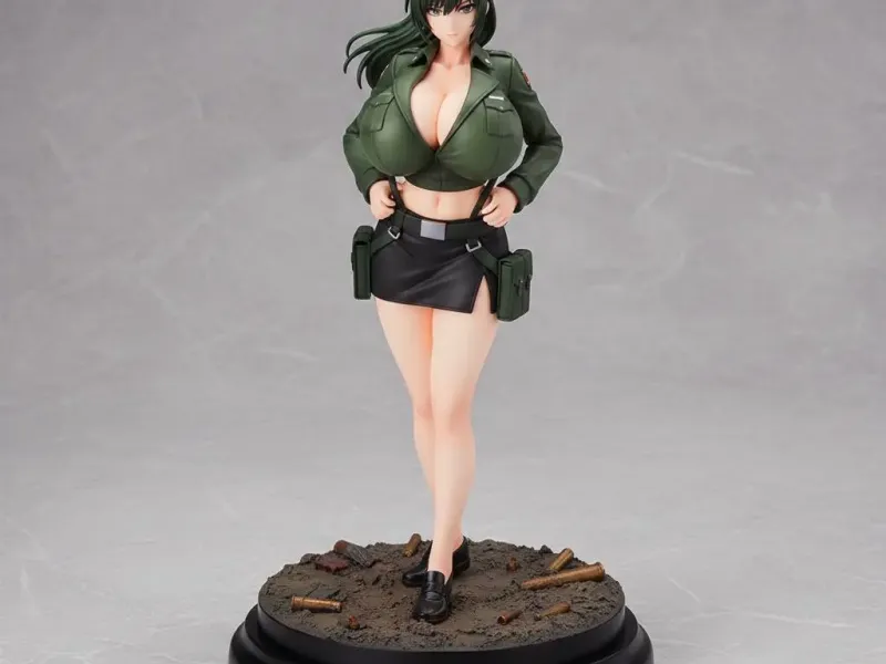 Military Officer Anime Girl – Commanding Glamour Pose Ecchi