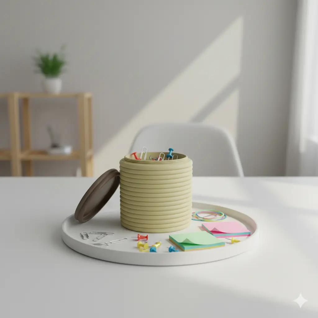 Multi-Purpose Screw Lid Jar – Minimal Desk Organizer Contain