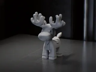 Reindeer Figurine Animal Sculpture 3D Printable