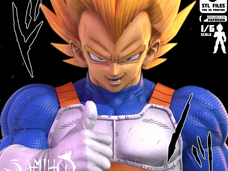 Samiho Studios - Super Vegeta: STLs ready for printing