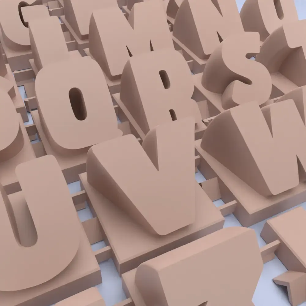 3D name from letters - Comic Font