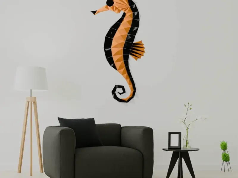Geometric Seahorse Wall art