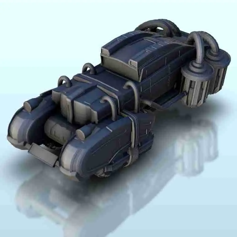 SF coche volador con tanques 18 - ciencia ficción ciencia ficción futuro
