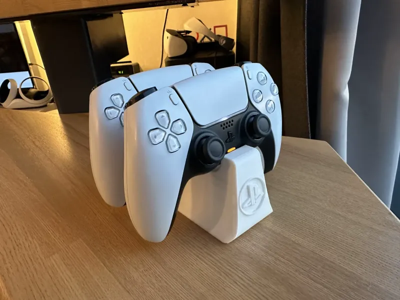 Solid stand for two ps5 controllers