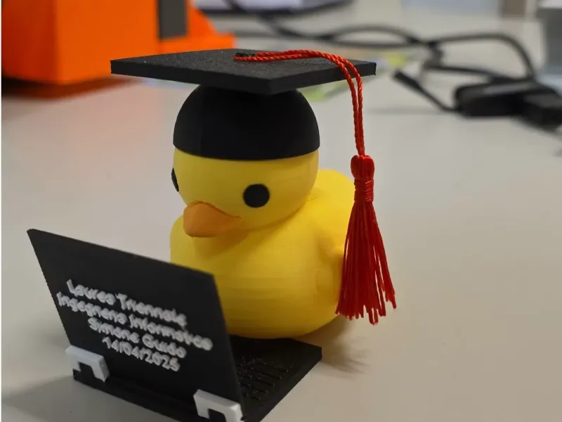 Graduation Duck with Computer