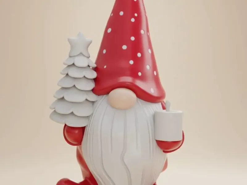 Gnome with Christmas tree