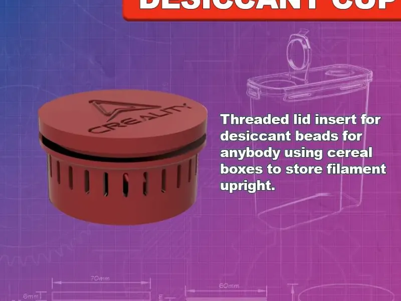 Cereal Box Filament Storage Lid Desiccant Holder