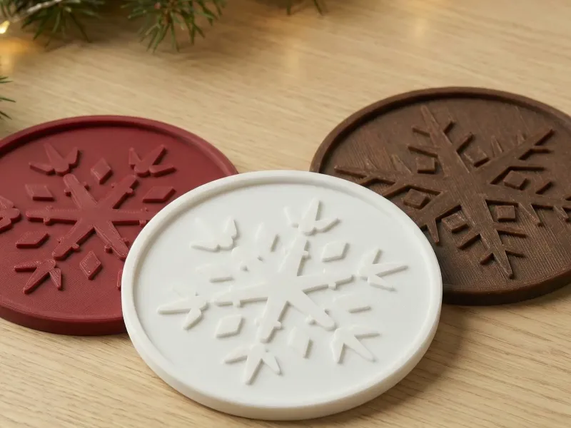 Set de posavasos de copos de nieve - Decoración navideña de invierno