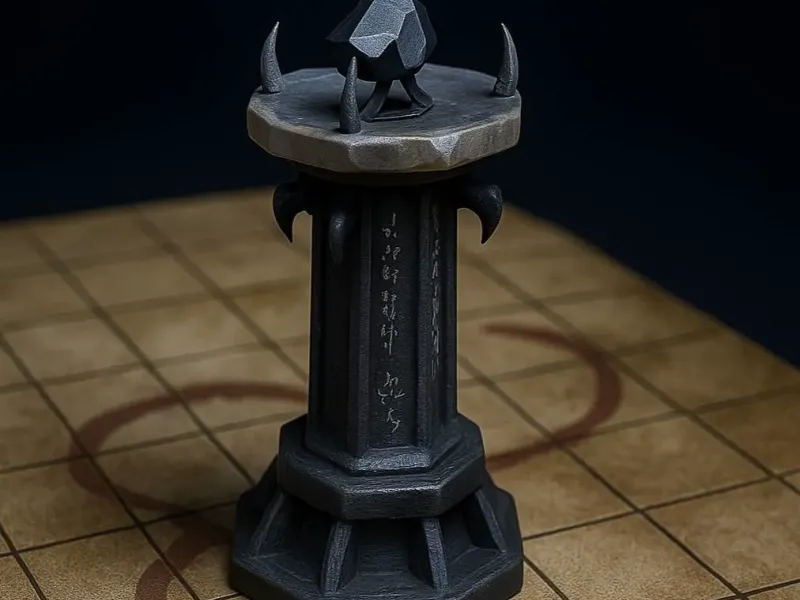 A mystical stone pedestal D&D tabletop miniature