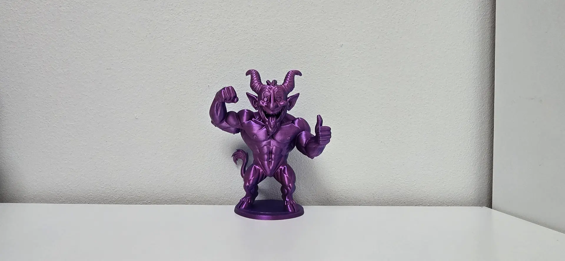 Muscular Demon Thumbs Up Christmas Figurine