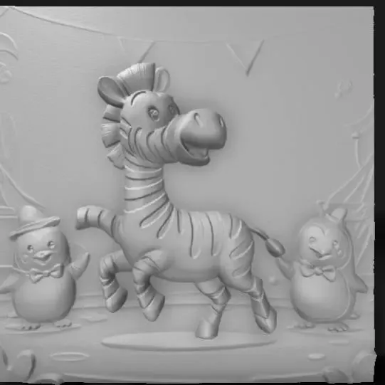 energetic scene with circus animals